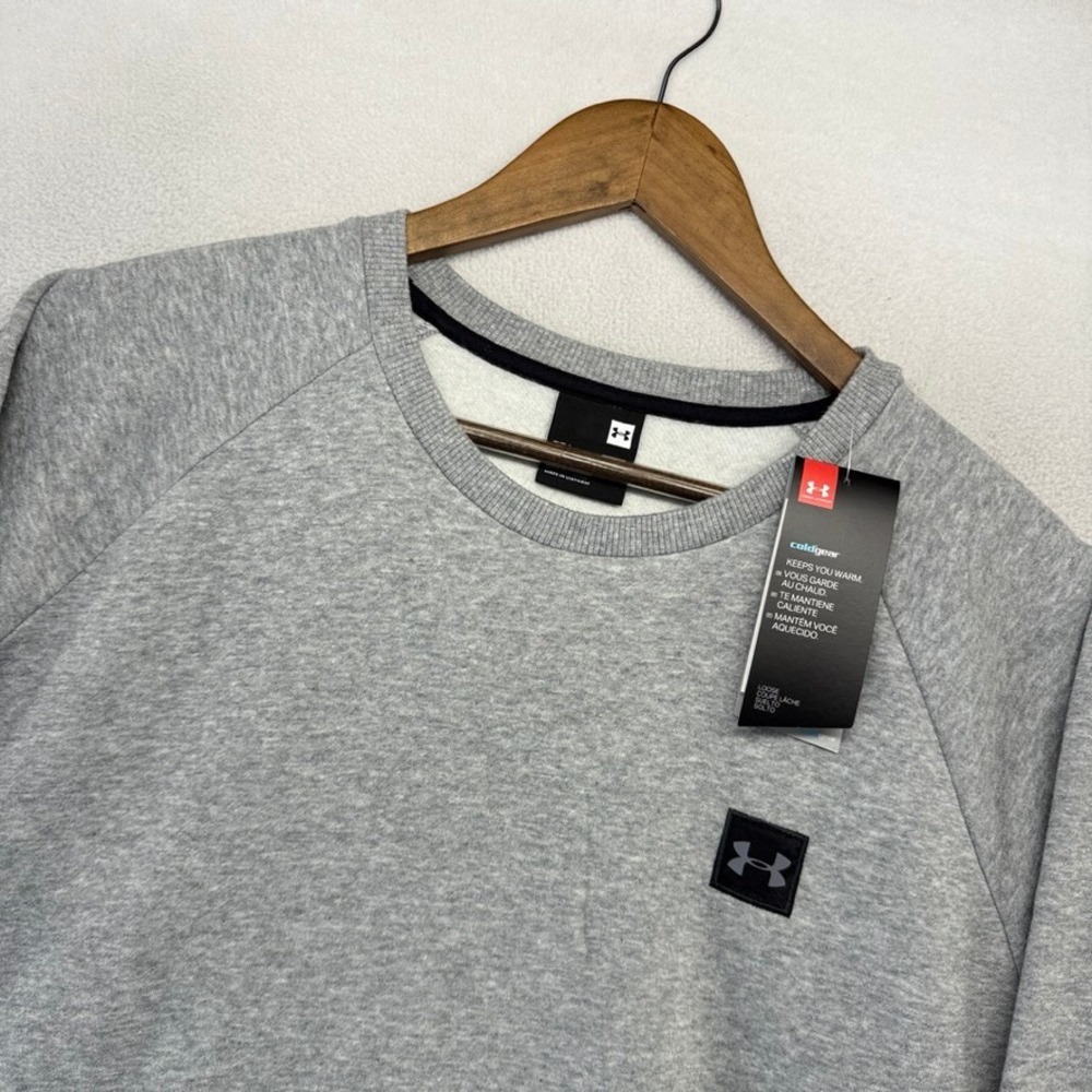 Under Armour Sweatshirt Mens 2XL Gray ColdGear Rival Fleece Crewneck Cotton NEW